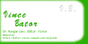 vince bator business card